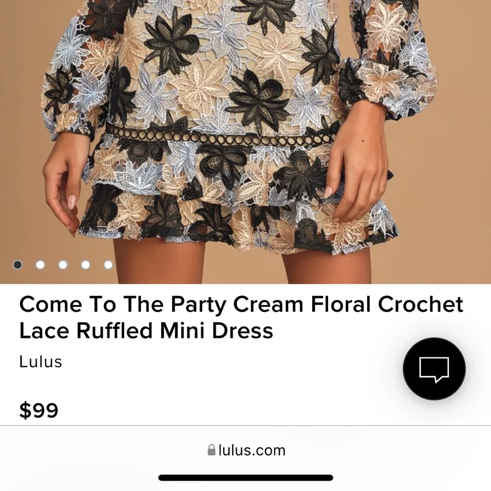 NWT Lulus Floral Crochet Lace Mini Dress - Picture 7 of 7